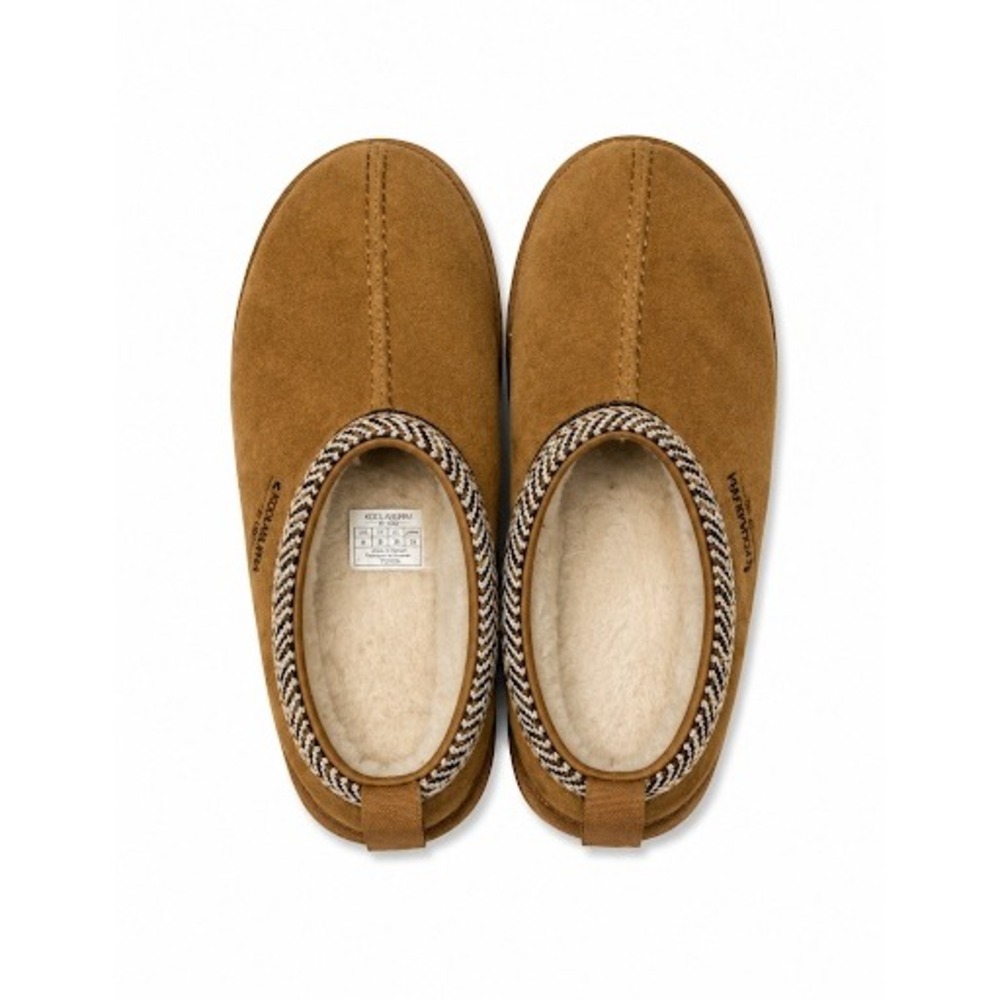 Koolaburra by UGG Tipton Chestnut Suede Faux Fur Slippers Kids Size 5 112353K